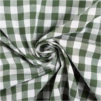 Dieser garngefärbte Baumwollstoff in Popeline-Qualität besticht durch seine klassischen, mittelgroßen Vichy-Karos in Dunkelgrün und Weiß, die bei einer Breite von 1,44 m eine zeitlose und hochwertige Optik für vielseitige Nähprojekte bieten - kunstvoll ein