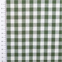 94411-Baumwollstoff-Popeline-Yarn-Dyed-garngefaerbt-Vichy-Karos-dunkelgruen-weiss-1-44m-Breite-IMG-2069.jpg Dieser garngefärbte Baumwollstoff in Popeline-Qualität besticht durch seine klassischen, mittelgroßen Vichy-Karos in Dunkelgrün und Weiß, die bei einer Breite von 1,44 m eine zeitlose und hochwertige Optik für vielseitige Nähprojekte bieten - mit Massband