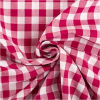 94415-Baumwollstoff-Popeline-Yarn-Dyed-garngefaerbt-Vichy-Karos-beere-weiss-1-44m-Breite-IMG-2082.jpg Dieser garngefärbte Baumwollstoff in Popeline-Qualität besticht durch seine klassischen, mittelgroßen Vichy-Karos in Beere und Weiß, die bei einer Breite von 1,44 m eine farbenfrohe und hochwertige Optik für individuelle Nähprojekte bieten - kunstvoll eing
