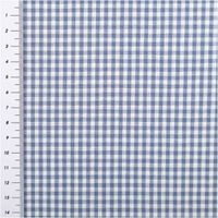 Dieser garngefärbte Baumwollstoff in Popeline-Qualität besticht durch ein klassisches, 2,7 mm kleines Karomuster in Blau und Weiß, das bei einer Breite von 1,44 m eine zeitlose und hochwertige Optik für vielseitige Nähprojekte garantiert - mit Massband