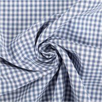 Dieser garngefärbte Baumwollstoff in Popeline-Qualität besticht durch ein klassisches, 2,7 mm kleines Karomuster in Blau und Weiß, das bei einer Breite von 1,44 m eine zeitlose und hochwertige Optik für vielseitige Nähprojekte garantiert - kunstvoll einged