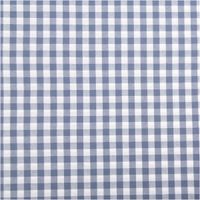 94418-Baumwollstoff-Popeline-Yarn-Dyed-garngefaerbt-Vichy-Karos-blau-weiss-1-44m-Breite-IMG-2085.jpg Dieser garngefärbte Baumwollstoff in Popeline-Qualität besticht durch seine klassischen, mittelgroßen Vichy-Karos in Blau und Weiß, die bei einer Breite von 1,44 m eine zeitlose und hochwertige Optik für vielseitige Nähprojekte bieten - Vollansicht
