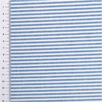 94419-Baumwollstoff-Popeline-Yarn-Dyed-garngefaerbt-Streifen-3mm-himmelblau-weiss-1-44m-Breite-IMG-2116.jpg Hochwertiger, garngefärbter Baumwoll-Popeline zeigt ein klassisches Muster aus vertikalen, drei Millimeter breiten Streifen in Himmelblau und Weiß. Die feine Webstruktur des 1,44 Meter breiten Stoffes wirkt gleichmäßig und besonders präzise - mit Massband