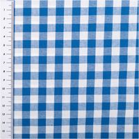 94421-Baumwollstoff-Popeline-Yarn-Dyed-garngefaerbt-Vichy-Karos-himmelblau-weiss-1-44m-Breite-IMG-2093.jpg Dieser garngefärbte Baumwollstoff in Popeline-Qualität besticht durch seine klassischen, mittelgroßen Vichy-Karos in Himmelblau und Weiß, die bei einer Breite von 1,44 m eine frische und zeitlose Optik für hochwertige Nähprojekte bieten - mit Massband