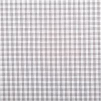 Dieser garngefärbte Baumwollstoff in Popeline-Qualität zeigt ein klassisches, 2,7 mm kleines Karomuster in Grau und Weiß, das bei einer Breite von 1,44 m eine zeitlose Ästhetik für vielseitige und hochwertige Nähprojekte bietet - Nahaufnahme