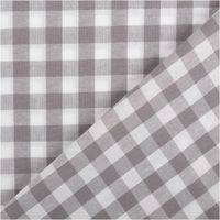 94430-Baumwollstoff-Popeline-Yarn-Dyed-garngefaerbt-Vichy-Karos-grau-weiss-1-44m-Breite-IMG-2077.jpg Dieser garngefärbte Baumwollstoff in Popeline-Qualität besticht durch seine klassischen, mittelgroßen Vichy-Karos in Grau und Weiß, die bei einer Breite von 1,44 m eine zeitlose und hochwertige Optik für vielseitige Nähprojekte bieten - mit Rueckseite