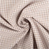 Dieser garngefärbte Baumwollstoff in Popeline-Qualität besticht durch ein klassisches, 2,7 mm kleines Karomuster in Sand und Weiß, das bei einer Breite von 1,44 m eine natürliche und zeitlose Optik für hochwertige Nähprojekte bietet - kunstvoll eingedreht 