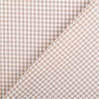 94435-Baumwollstoff-Popeline-Yarn-Dyed-garngefaerbt-kleine-Karos-2-7-mm-sand-weiss-1-44m-Breite-IMG-2024.jpg Dieser garngefärbte Baumwollstoff in Popeline-Qualität besticht durch ein klassisches, 2,7 mm kleines Karomuster in Sand und Weiß, das bei einer Breite von 1,44 m eine natürliche und zeitlose Optik für hochwertige Nähprojekte bietet - mit Rueckseite