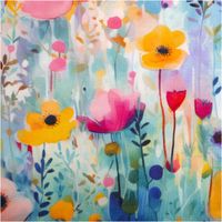 94455-Viskose-Jersey-Stoff-mit-Digitaldruck-Aquarellblumen-blau-gelb-rosa-1-5m-Breite-IMG-1160.jpg Viskose-Jersey mit großflächigem Aquarell-Digitaldruck einer bunten Blumenwiese in Gelb, Pink, Rot und Lila auf hellblauem Grund, 1,50 m breit - Nahaufnahme