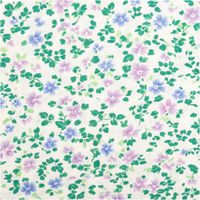 94465-Viskose-Stoff-Radiance-Bluemchen-Digitaldruck-weiss-gruen-blau-lila-1-45m-Breite-IMG-1790.jpg Hochwertiger Viskosestoff mit 1,45m Breite präsentiert einen klaren Digitaldruck aus zarten Blümchen in Lila und Blau mit grünen Blättern auf weißem Grund, ideal für sommerliche und luftig-leichte Kleidungsstücke - Vollansicht