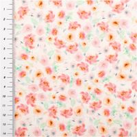 94468-Viskose-Stoff-Radiance-Bluemchen-Digitaldruck-ecru-rosa-gruen-1-40m-Breite-IMG-1780.jpg Dieser hochwertige Viskosestoff mit 1,40m Breite präsentiert einen verspielten Digitaldruck aus aquarellierten Blümchen in Rosa, Pfirsich und zartem Grün auf ecrufarbenem Grund für sommerlich leichte und feminine Nähprojekte - mit Massband