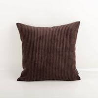 Kissenhülle Breitcord Baby Rib coffee braun verschiedene Größen von SCHÖNER LEBEN, Braunes Cordkissen mit feiner Rippenstrukt