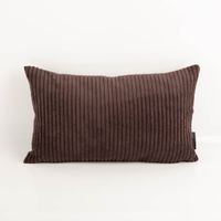Kissenhülle Breitcord Baby Rib coffee braun verschiedene Größen von SCHÖNER LEBEN Kissenhülle Breitcord Baby Rib coffee braun verschiedene Größen von SCHÖNER LEBEN, Rechteckiges aus braunem Cord mit gerippte