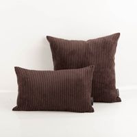 Kissenhülle Breitcord Baby Rib coffee braun verschiedene Größen von SCHÖNER LEBEN Kissenhülle Breitcord Baby Rib coffee braun verschiedene Größen von SCHÖNER LEBEN, Zwei braune mit breiter Kordstruktur vor w