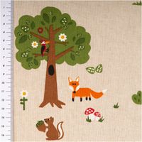 94477-Dekostoff-Kinderstoff-Halbpanama-Leinenlook-Fox-Forest-Fuechse-Baeume-natur-bunt-1-40m-Breite-IMG-3576.jpg Robuster Dekostoff in Leinenoptik mit dem verspielten Waldmotiv „Fox Forest“ auf naturfarbenem Grund. Die 1,40 m breite Halbpanama-Meterware ist langlebig und perfekt für Kinderzimmer-Deko, Vorhänge, Kissen oder kreative Taschenprojekte geeignet - mit Mass