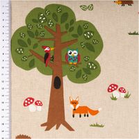 94477-Dekostoff-Kinderstoff-Halbpanama-Leinenlook-Fox-Forest-Fuechse-Baeume-natur-bunt-1-40m-Breite-IMG-3577.jpg Robuster Dekostoff in Leinenoptik mit dem verspielten Waldmotiv „Fox Forest“ auf naturfarbenem Grund. Die 1,40 m breite Halbpanama-Meterware ist langlebig und perfekt für Kinderzimmer-Deko, Vorhänge, Kissen oder kreative Taschenprojekte geeignet - Detailau