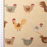 94488-Jacquard-Stoff-Gobelin-Premium-Dekostoff-Comic-Chickens-beige-braun-1-4m-Breite-IMG-3563.jpg Hochwertiger Gobelin-Jacquard mit witzigem „Comic Chickens“-Motiv in Beige und Braun. Der robuste, 1,40 m breite Dekostoff besticht durch seine feste Haptik – ideal für originelle Kissen, Taschen oder Tischläufer - mit Massband