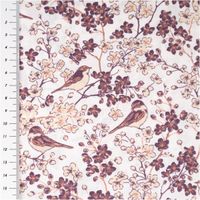 94496-Baumwollstoff-Popeline-Stoff-Voegel-Blumen-wollweiss-beige-weinrot-1-45m-Breite-IMG-1429.jpg Dieser elegante Baumwoll-Popeline in Wollweiß zeigt ein naturnahes Design mit Vögeln auf filigranen Blütenzweigen in Beige und Weinrot. Der 1,45 Meter breite Stoff bietet eine feine Webstruktur für hochwertige Heimtextilien oder Bekleidung - mit Massband