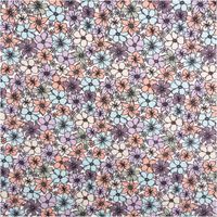 94500-Baumwollstoff-Popeline-Stoff-Blueten-wollweiss-bunt-1-45m-Breite-IMG-1307.jpg Hochwertiger Baumwollpopeline mit einem dichten Muster aus bunten Blüten in Pastelltönen wie Flieder, Hellblau und Pfirsich auf wollweißem Grund, ideal für frühlingshafte Bekleidungsprojekte und Accessoires bei einer Stoffbreite von 145 cm - Vollansicht