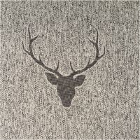 Dieser hochwertige Jacquard-Wendestoff in grau-beige melierter Optik zeigt ein elegantes Hirschkopf-Motiv mit prachtvollem Geweih. Das 1,40 Meter breite Material im Landhausstil besticht durch seine feste Webstruktur für stilvolle Dekorationen und Heimtext