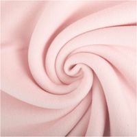Kuscheliger Baumwollfleece in zartem Hellrosa mit einer Breite von 1,50 m. Der beidseitig gebürstete Stoff ist besonders weich und wärmend – ideal für gemütliche Kleidung, Babydecken oder flauschige Accessoires - kunstvoll eingedreht in Falten