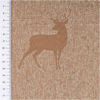94514-Dekostoff-Jacquard-Landhausstoff-Wendestoff-Hirsche-braun-1-40m-Breite-IMG-4327.jpg Dekostoff Jacquard Landhausstoff Wendestoff, 1,40 m breit – warmer Braunton mit melierter Leinenoptik und locker verteilten Hirsch-Silhouetten in Ton-in-Ton, natürlich-rustikal und vielseitig einsetzbar - mit Massband