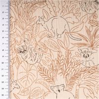94573-Musselin-Stoff-Baumwolle-Bamako-Blaetter-Dschungeltiere-beige-braun-1-30m-Breite-IMG-3395.jpg Kuschelweicher Musselin-Stoff aus reiner Baumwolle mit filigranen Dschungeltieren und Blättern in Beige-Braun. Die 1,30 m breite Meterware Bamako ist besonders atmungsaktiv und ideal für stilvolle Baby-Ausstattung oder Accessoires geeignet - mit Massband
