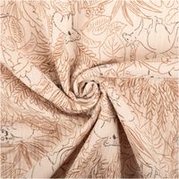 94573-Musselin-Stoff-Baumwolle-Bamako-Blaetter-Dschungeltiere-beige-braun-1-30m-Breite-IMG-3396.jpg Kuschelweicher Musselin-Stoff aus reiner Baumwolle mit filigranen Dschungeltieren und Blättern in Beige-Braun. Die 1,30 m breite Meterware Bamako ist besonders atmungsaktiv und ideal für stilvolle Baby-Ausstattung oder Accessoires geeignet - kunstvoll eing