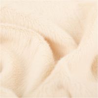 Kunstfell Soft-Plüsch Meterware in zartem Rosé, 1,50 m breit – gleichmäßig glatte, samtweiche Oberfläche in unifarbenem Pastellton, als Rolle fotografiert, ideal für Näh- und Dekoprojekte - stilvoll drapiert