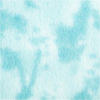 Kunstfell Soft-Plüsch Meterware in Batik-Optik, 1,50 m breit – flauschig weiche Textur in türkis-weißem Wolkenmuster, sanft verlaufende Farbnuancen, ideal für Dekoration und kreative Projekte - Nahaufnahme