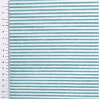 Garngefärbter Baumwoll-Popeline mit 3 mm Streifen in Petrol und Weiß. Die 1,44 m breite Meterware ist hochwertig und ideal für zeitlose Blusen, Hemden oder maritime Deko-Projekte geeignet - mit Massband