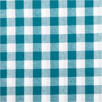 94589-Baumwollstoff-Popeline-Yarn-Dyed-garngefaerbt-Vichy-Karos-petrol-weiss-1-44m-Breite-IMG-3534.jpg Garngefärbter Baumwoll-Popeline mit klassischen Vichy-Karos in Petrol und Weiß. Die 1,44 m breite Meterware ist hochwertig und ideal für zeitlose Blusen, Hemden oder maritime Landhaus-Deko geeignet - Nahaufnahme