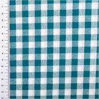 94589-Baumwollstoff-Popeline-Yarn-Dyed-garngefaerbt-Vichy-Karos-petrol-weiss-1-44m-Breite-IMG-3535.jpg Garngefärbter Baumwoll-Popeline mit klassischen Vichy-Karos in Petrol und Weiß. Die 1,44 m breite Meterware ist hochwertig und ideal für zeitlose Blusen, Hemden oder maritime Landhaus-Deko geeignet - mit Massband