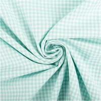94592-Baumwollstoff-Popeline-Yarn-Dyed-garngefaerbt-kleine-Karos-2-7-mm-mint-weiss-1-44m-Breite-IMG-3493.jpg Garngefärbter Baumwoll-Popeline mit 2,7 mm Karos in Mint und Weiß. Die 1,44 m breite Meterware ist hochwertig und ideal für zeitlose Blusen, Hemden oder frische Landhaus-Deko geeignet - kunstvoll eingedreht in Falten