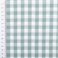 Garngefärbter Baumwoll-Popeline mit klassischen Vichy-Karos in Altgrün/Weiß. Die 1,44 m breite Meterware ist hochwertig und ideal für zeitlose Blusen, Hemden oder stilvolle Landhaus-Deko geeignet - mit Massband