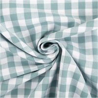 94597-Baumwollstoff-Popeline-Yarn-Dyed-garngefaerbt-Vichy-Karos-altgruen-weiss-1-44m-Breite-IMG-3530.jpg Garngefärbter Baumwoll-Popeline mit klassischen Vichy-Karos in Altgrün/Weiß. Die 1,44 m breite Meterware ist hochwertig und ideal für zeitlose Blusen, Hemden oder stilvolle Landhaus-Deko geeignet - kunstvoll eingedreht in Falten