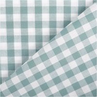 94597-Baumwollstoff-Popeline-Yarn-Dyed-garngefaerbt-Vichy-Karos-altgruen-weiss-1-44m-Breite-IMG-3531.jpg Garngefärbter Baumwoll-Popeline mit klassischen Vichy-Karos in Altgrün/Weiß. Die 1,44 m breite Meterware ist hochwertig und ideal für zeitlose Blusen, Hemden oder stilvolle Landhaus-Deko geeignet - mit Rueckseite