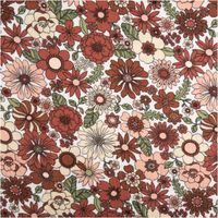 94624-Musselin-Stoff-Baumwollstoff-Blueten-Blaetter-weiss-rot--rosa-gruen-1-50m-Breite-IMG-2735.jpg Weicher Musselin-Baumwollstoff in 1,50 m Breite mit floralem Muster auf weißem Grund. Das Design zeigt dicht angeordnete Blüten und Blätter in herbstlichen Rot-, Rosa-, Creme- und Grüntönen mit schwarzen Konturen. Ideal für luftige Kleidung - Vollansicht