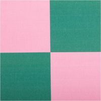 94650-Baumwollstoff-Dekostoff-Halbpanama-Digitaldruck-Karo-10x10cm-pink-dunkelgruen-1-40m-Breite--IMG-3062.jpg Hochwertiger Halbpanama-Dekostoff aus Baumwolle mit großflächigem Karomuster ($10 \times 10$ cm) in Pink und Dunkelgrün. Die 1,40 m Breite eignet sich ideal für moderne Kissen, Tischwäsche oder Taschen - Nahaufnahme