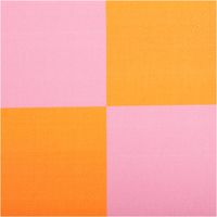 94651-Baumwollstoff-Dekostoff-Halbpanama-Digitaldruck-Karo-10x10cm-pink-orange-1-40m-Breite--IMG-3092.jpg Hochwertiger Halbpanama-Dekostoff aus Baumwolle mit auffälligem Karomuster ($10 \times 10$ cm) in Pink und Orange. Dank der Breite von 1,40 m perfekt für farbenfrohe Kissen, Tischwäsche oder modische Taschenprojekte - Nahaufnahme