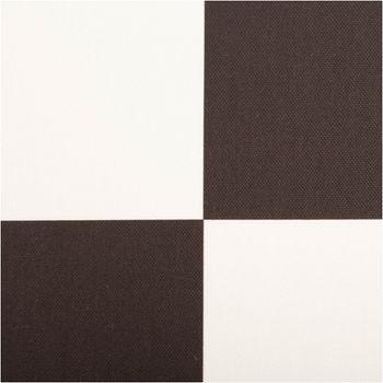 Halbpanama-Dekostoff aus Baumwolle mit klassischem Karomuster ($10 \times 10$ cm) in Schwarz und Weiß. Dank der Breite von 1,40 m perfekt für zeitlose Kissenbezüge, Tischdecken oder markante Taschenprojekte - Nahaufnahme