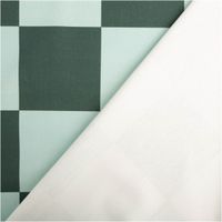 94653-Baumwollstoff-Dekostoff-Halbpanama-Digitaldruck-Karo-10x10cm-dunkelgruen-mintgruen-1-40m-Breite--IMG-3083.jpg Hochwertiger Halbpanama-Dekostoff aus Baumwolle mit modernem Karomuster ($10 \times 10$ cm) in Dunkelgrün und Mintgrün. Dank der Breite von 1,40 m ideal für Kissenbezüge, Tischwäsche oder kreative Taschenprojekte - mit Rueckseite