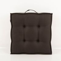 94687-Outdoor-Sitzkissen-Matratzenkissen-Struktur-uni-dunkles-Graubraun-45x45x12cm-IMG-3780.jpg Outdoor-Matratzenkissen, 45x45x12 cm – üppig gefülltes Sitzkissen in dunklem Graubraun mit feiner Strukturoberfläche, Steppung, umlaufendem Rahmen und praktischem Tragegriff, robust und wetterfest - Vollansicht