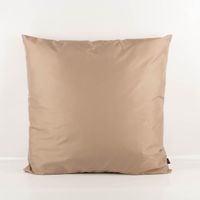 Großes wasserabweisendes Outdoor-Kissen 80x80 cm in uni Natur-Taupe mit glatter, leicht glänzender Oberfläche – zeitlos warm und vielseitig für Terrasse, Balkon oder Gartenlounge - Vollansicht