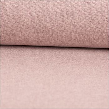 Verdunklungsstoff Doubleface in zartem Rosa meliert – uni, mit feiner Gewebestruktur, blickdicht und beidseitig verwendbar. Als Rolle aufgewickelt präsentiert. Breite: 1,47 m. Ideal für Vorhänge und Verdunklungen - ausgerollt und glatt liegend