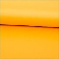 Royal Micro Satin Meterware in leuchtendem Gelb, 1,40 m breit – seidig glatte Oberfläche mit feinem Glanz im strahlenden Sonnengelb, als Rolle fotografiert, frisch und energiegeladen kombinierbar - ausgerollt und glatt liegend