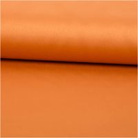 94725-Royal-Micro-Satin-Stoff-Meterware-rost-1-40m-Breite-IMG-4067.jpg Royal Micro Satin Meterware in warmem Rostton, 1,40 m breit – seidig glatte Oberfläche mit sattem Glanz im lebhaften Orange-Braun, als Rolle fotografiert, herb-warm und ausdrucksstark kombinierbar - ausgerollt und glatt liegend