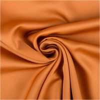 94725-Royal-Micro-Satin-Stoff-Meterware-rost-1-40m-Breite-IMG-4071.jpg Royal Micro Satin Meterware in warmem Rostton, 1,40 m breit – seidig glatte Oberfläche mit sattem Glanz im lebhaften Orange-Braun, als Rolle fotografiert, herb-warm und ausdrucksstark kombinierbar - kunstvoll eingedreht in Falten