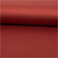 Royal Micro Satin Meterware in warmem Terracotta-Rot, 1,40 m breit – seidig glatte Oberfläche mit sattem Glanz im erdigen Rotton, als Rolle fotografiert, kraftvoll und dennoch angenehm zeitlos - ausgerollt und glatt liegend