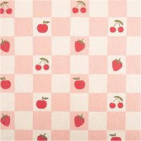 94754-Tischdeckenstoff-abwaschbar-Canvas-beschichtet-Karo-Obst-rosa-natur-rot-1-48m-Breite-IMG-4602.jpg Abwaschbarer Canvas-Tischdeckenstoff, beschichtet, 1,48 m breit – rosa-naturfarbenes Karomuster mit Erdbeeren, Kirschen und Äpfeln in Rot, verspielt und praktisch zugleich - Vollansicht